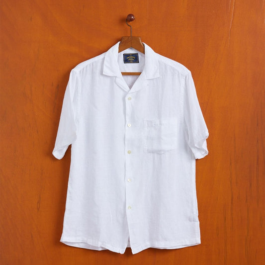Linen Camp Collar Shirt 25 - White
