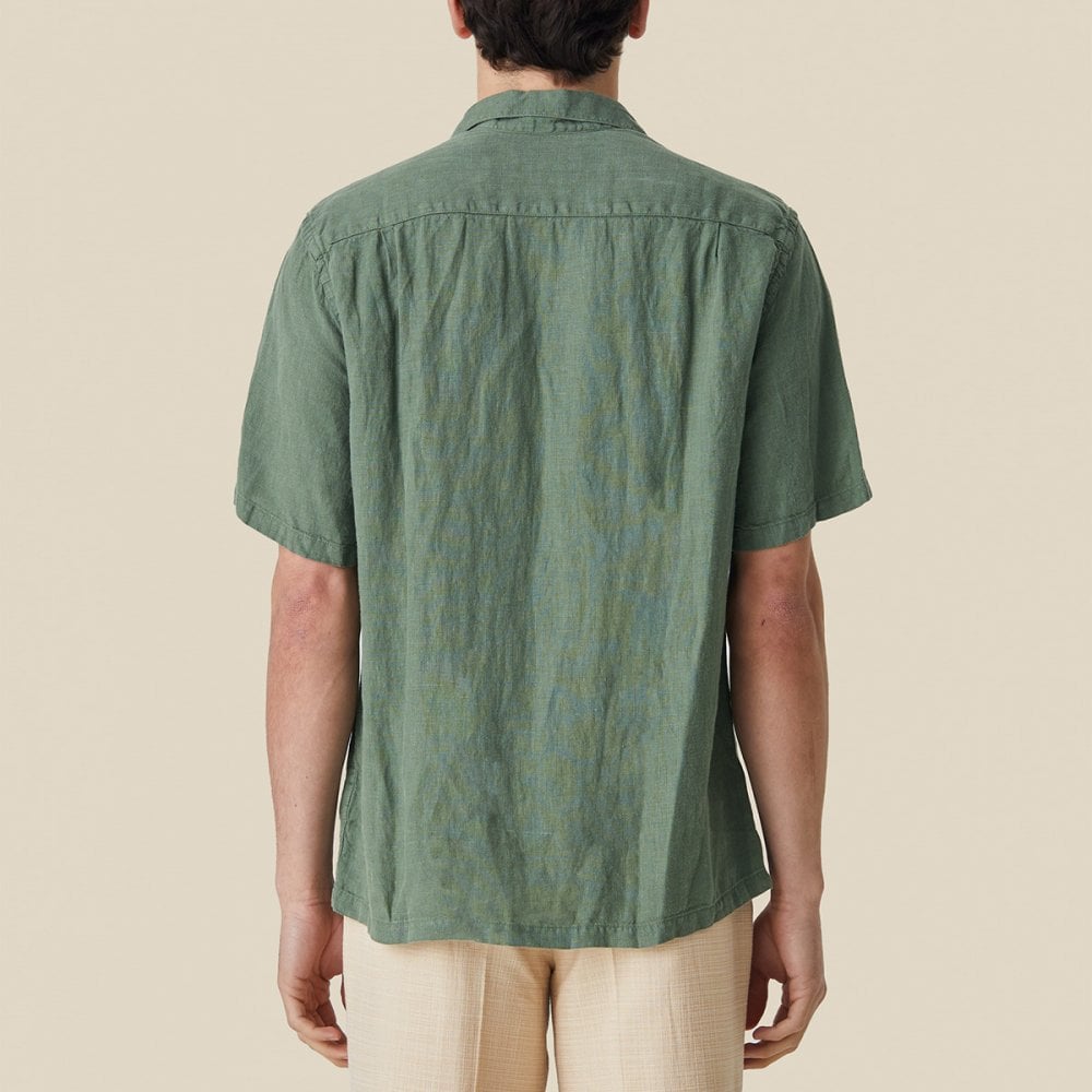 Linen Camp Collar Shirt 24 - Dry Green