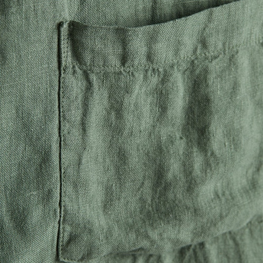 Linen Camp Collar Shirt 24 - Dry Green