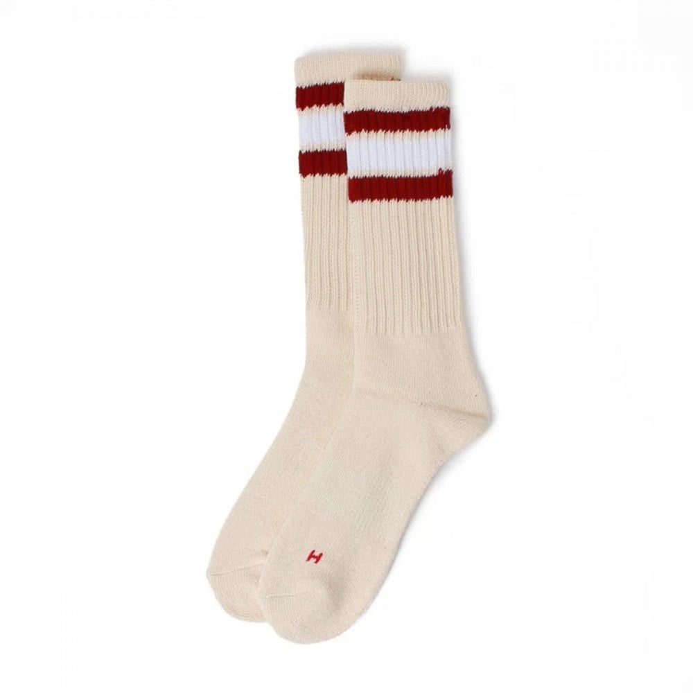 3 Pack Crew Socks - Off White / Multi Stripe