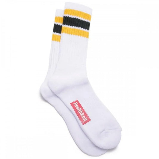 3 Pack Crew Socks - White / Multi Stripe