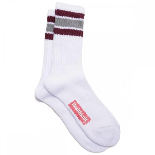 3 Pack Crew Socks - White / Multi Stripe