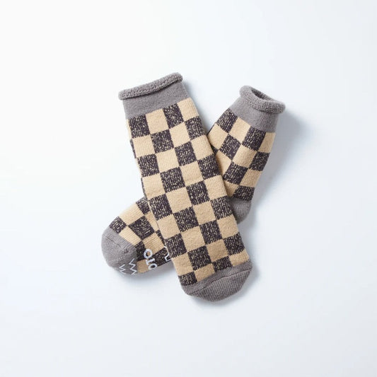 Pile Room Socks, Checkerboard - Gray
