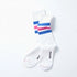 Fine Pile Striped Crew Socks - White / Blue / Pink