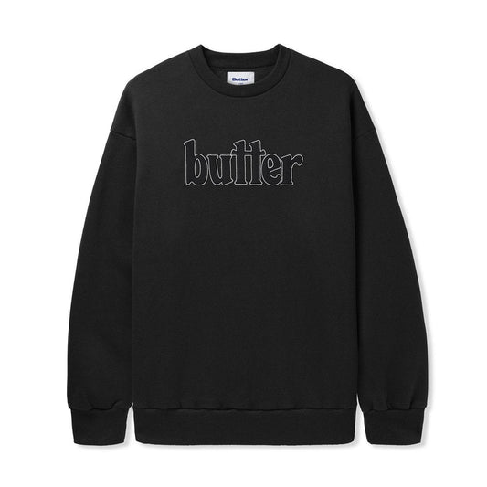Fleece Applique Crewneck - Black