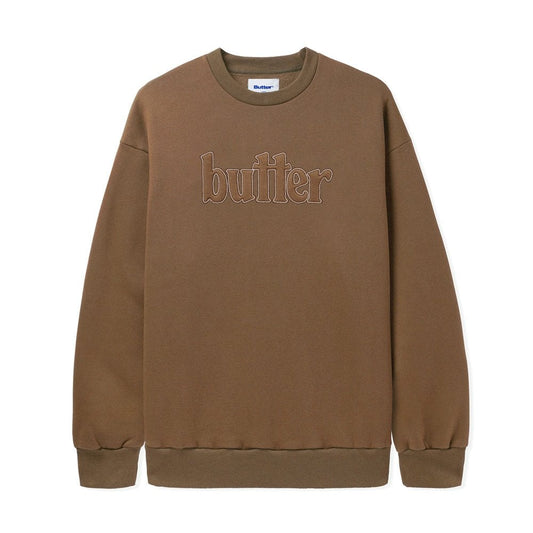 Fleece Applique Crewneck - Brown