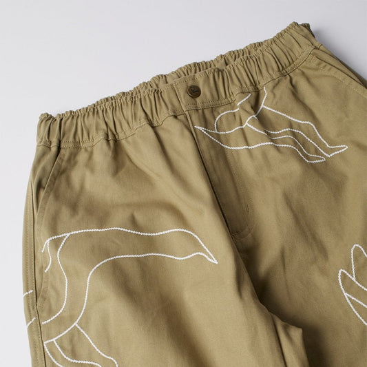 Stitched Up Duck Pants - Tan
