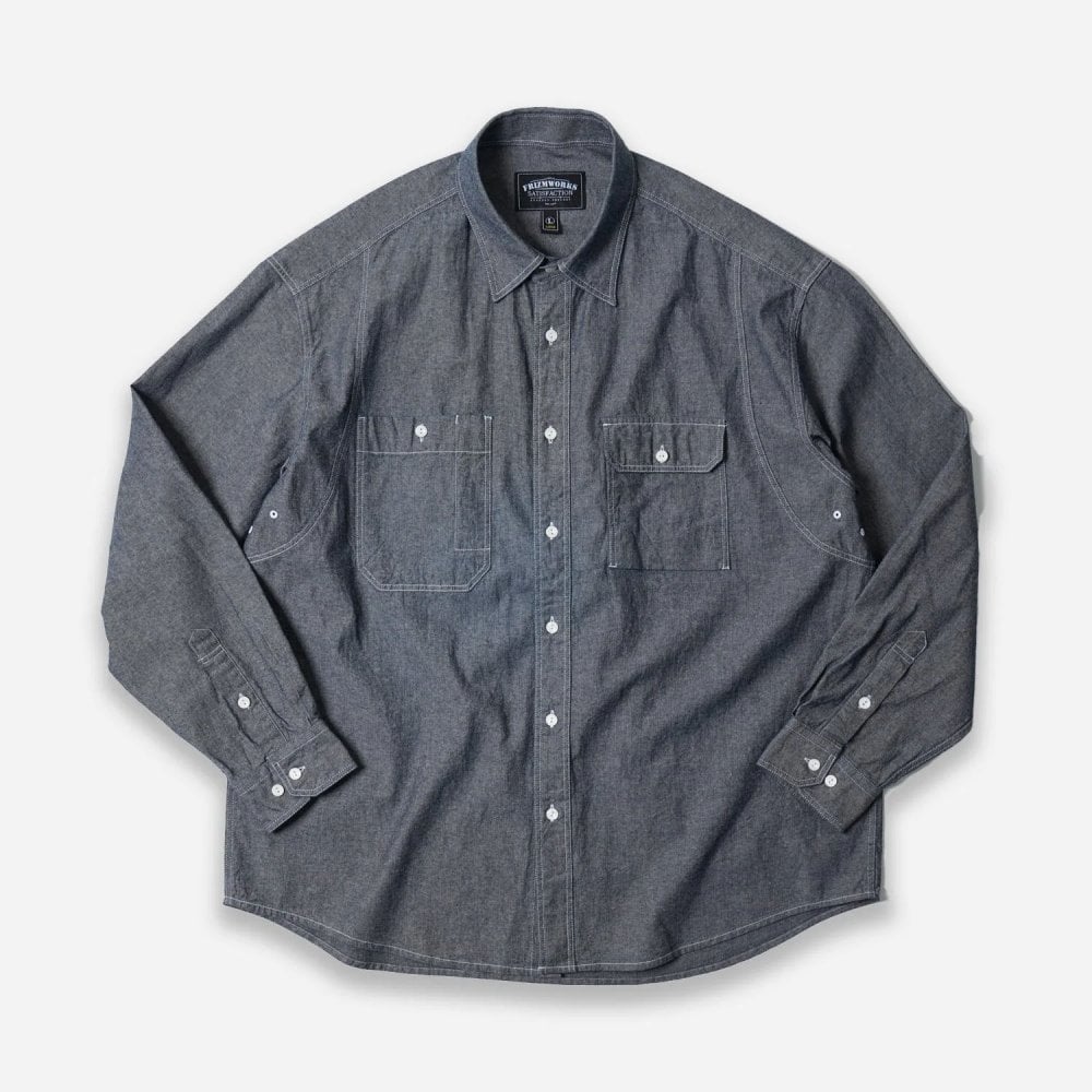 1920s Chambray Work Shirt - Indigo