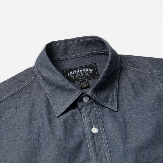 1920s Chambray Work Shirt - Indigo