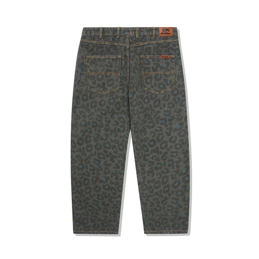 Leopard Denim Jeans - Black