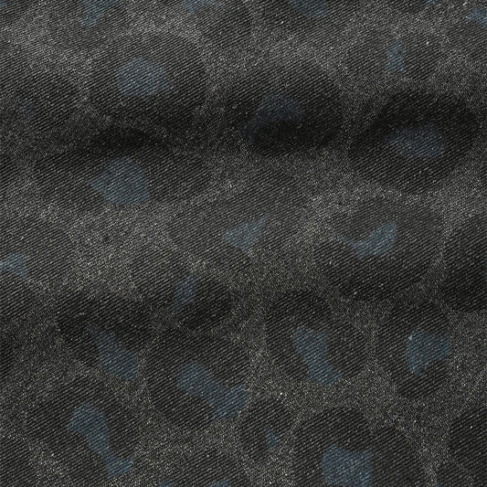 Leopard Denim Jeans - Black
