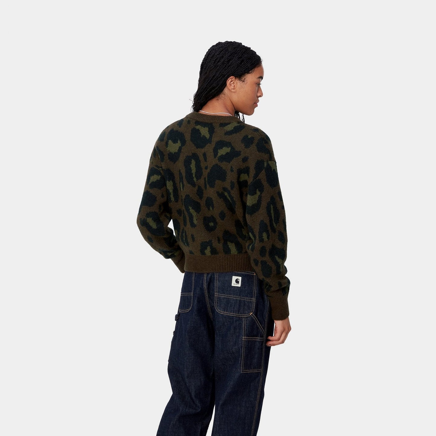 W' Merton Sweater, Camo Leo Jacquard - Tamarind