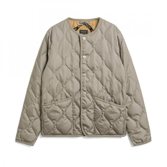 Military Crew-neck Down Jacket L. Mocha