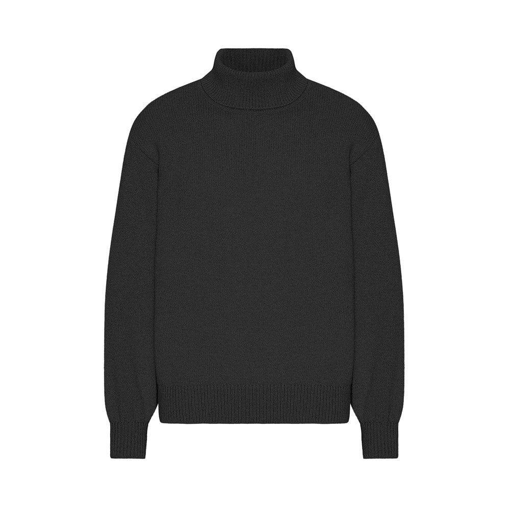 Merino Wool Turtleneck - Deep Black