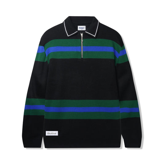 Polo Knit Sweater - Black