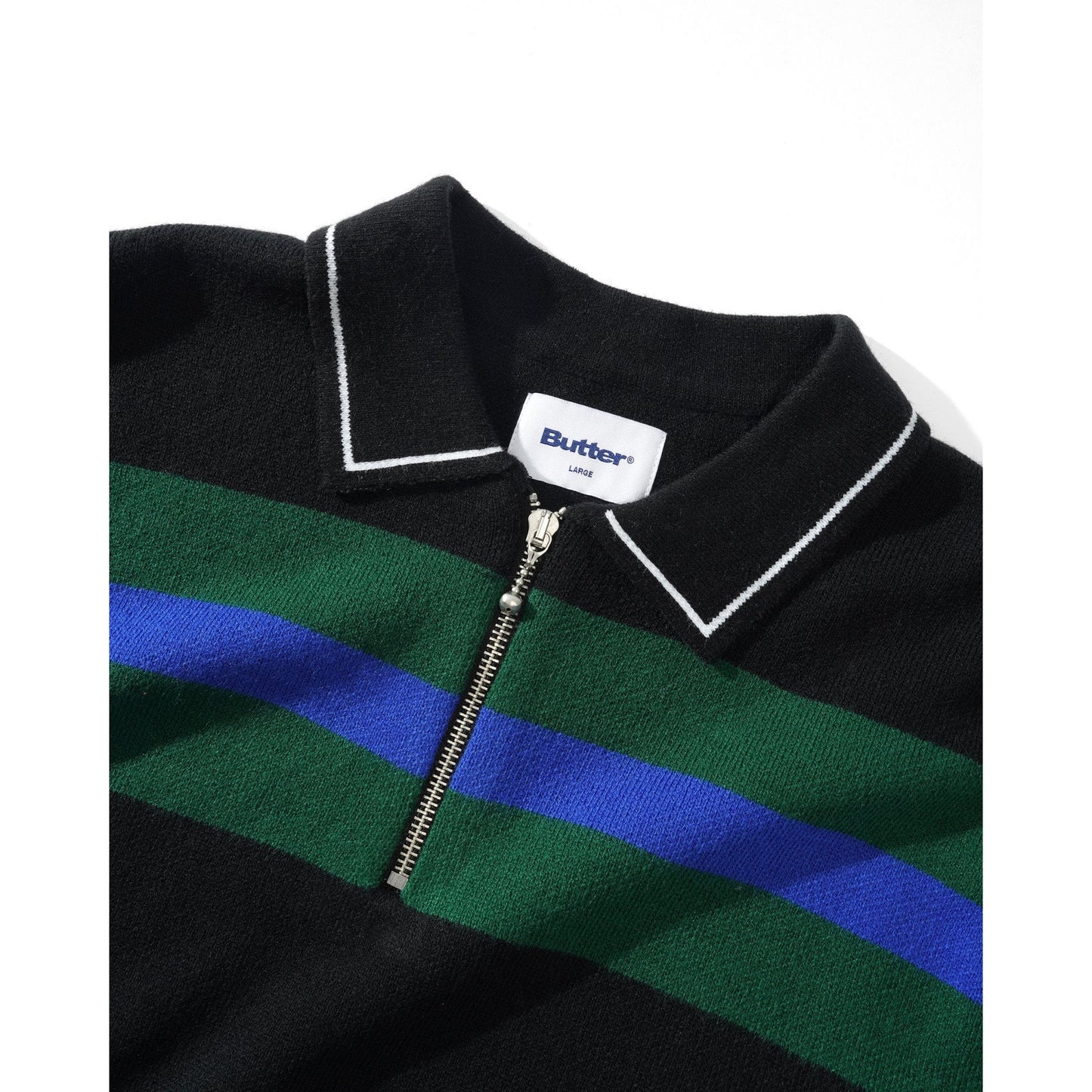 Polo Knit Sweater - Black