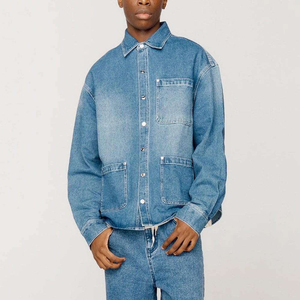 Take A Trip Topstitch Shirt - Blue Wash