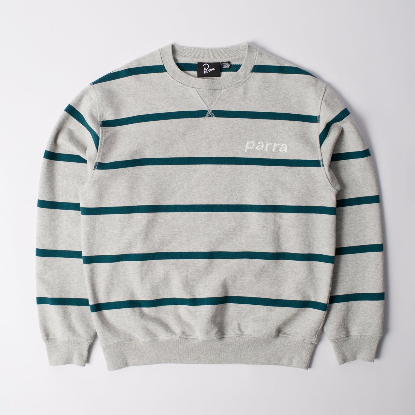 Pristine Striper Crew Neck Sweatshirt - Heather Grey