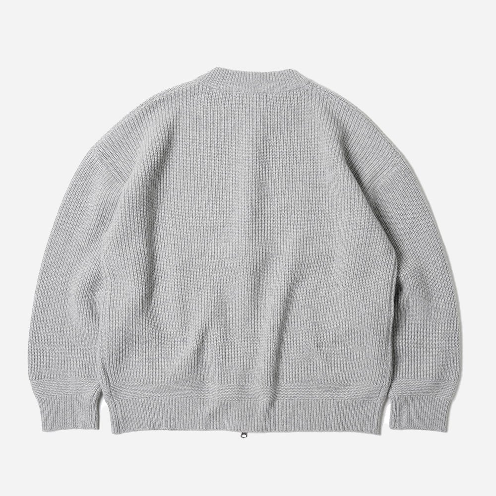 Wool Deck Zipup Cardigan - Light Gray