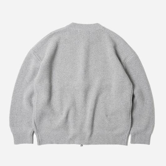 Wool Deck Zipup Cardigan - Light Gray