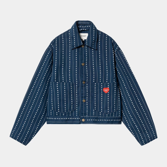 W' Drewe Jacket, Heart C Pinstripe - Ink / Natural (Rinsed)