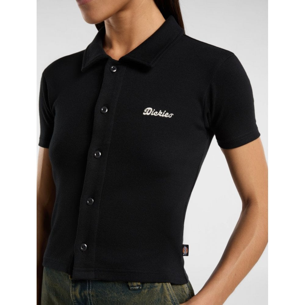Women's Tallasse Button Up Polo Shirt - Black