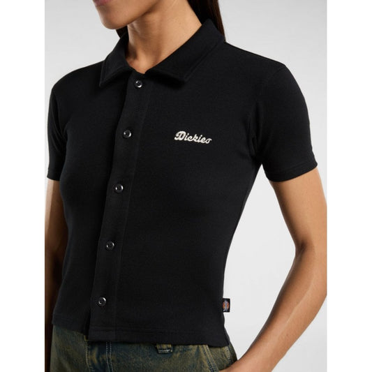 Women's Tallasse Button Up Polo Shirt - Black