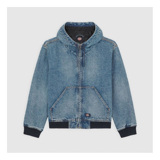 Dickies Hooded Denim Jacket - Rinsed Blue With Fade