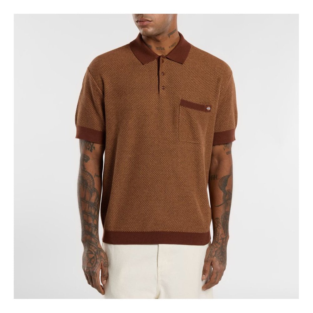 Rocky Knit Polo Shirt - Oak Buff