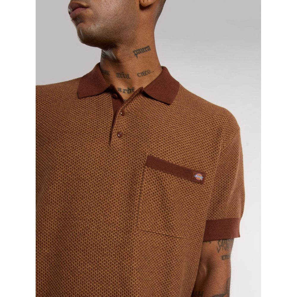 Rocky Knit Polo Shirt - Oak Buff