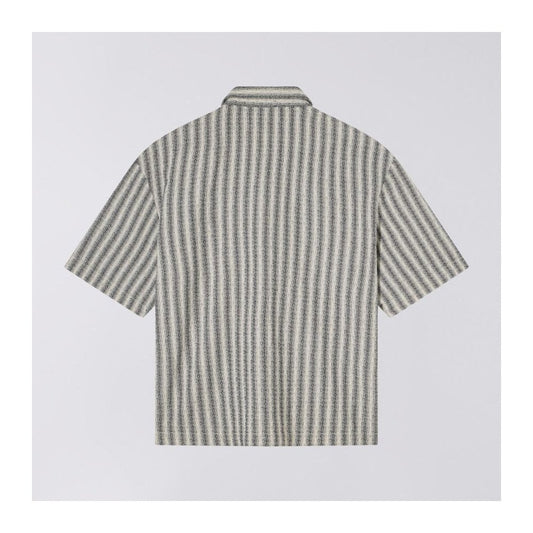 Saga S/S Shirt, Grid Stripe - Black / White (Garment Washed)