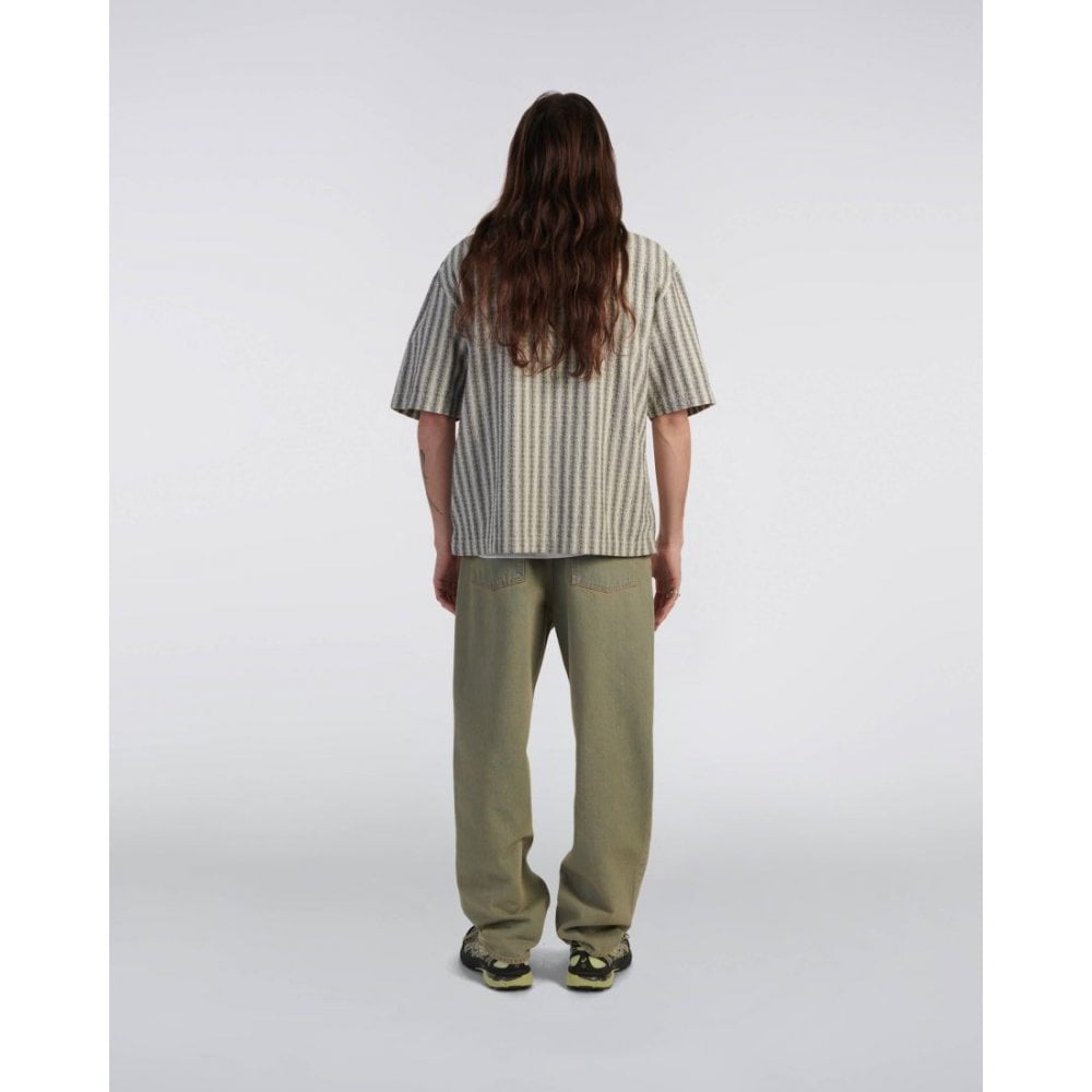 Saga S/S Shirt, Grid Stripe - Black / White (Garment Washed)
