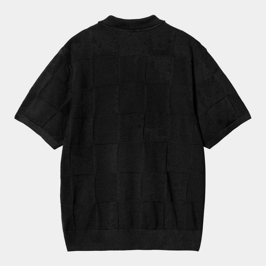 S/S Checker Polo - Black