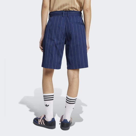 W' Pinstripe Short - Night Indigo / Off White