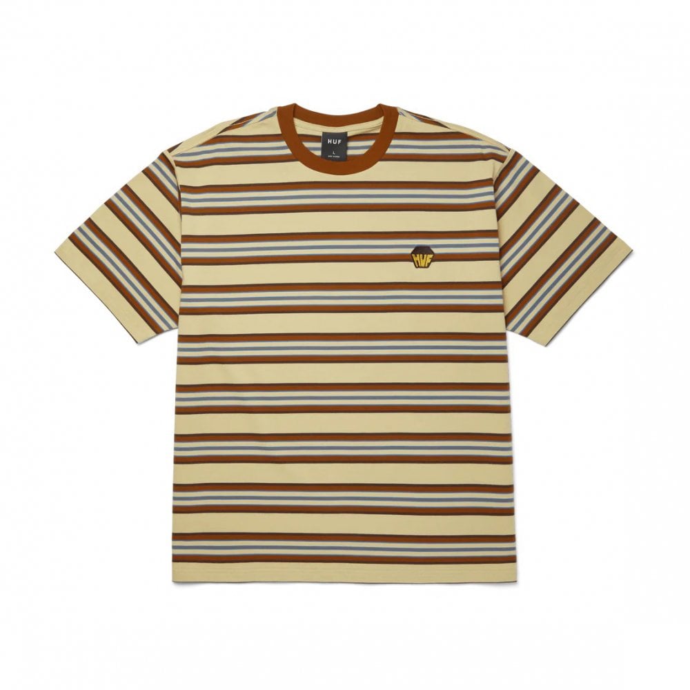 Big Block Stripe S/S Boxy Tee - Clay