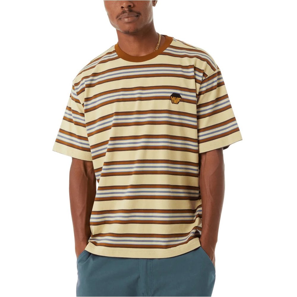 Big Block Stripe S/S Boxy Tee - Clay