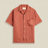 Linen Camp Collar Shirt 25 - Terracotta