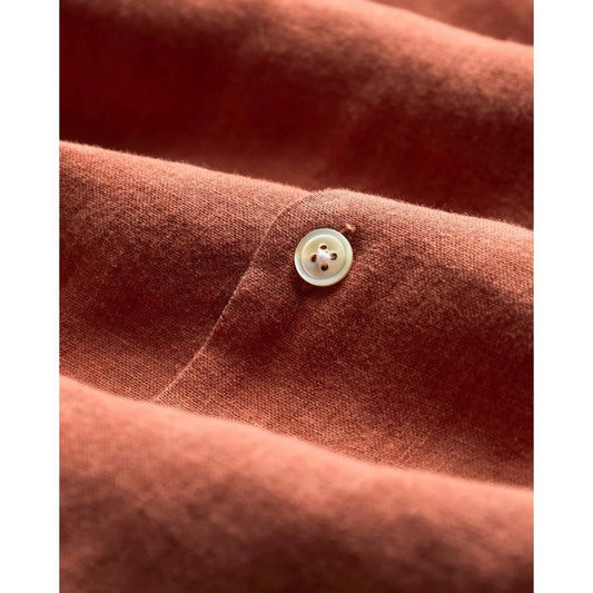 Linen Camp Collar Shirt 25 - Terracotta