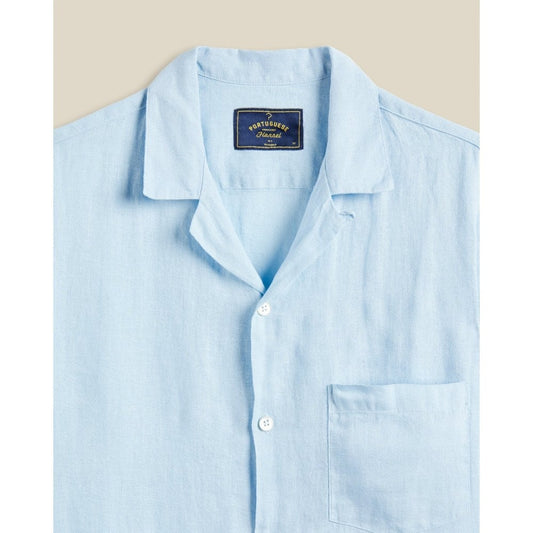 Linen Camp Collar Shirt 25 - Sky