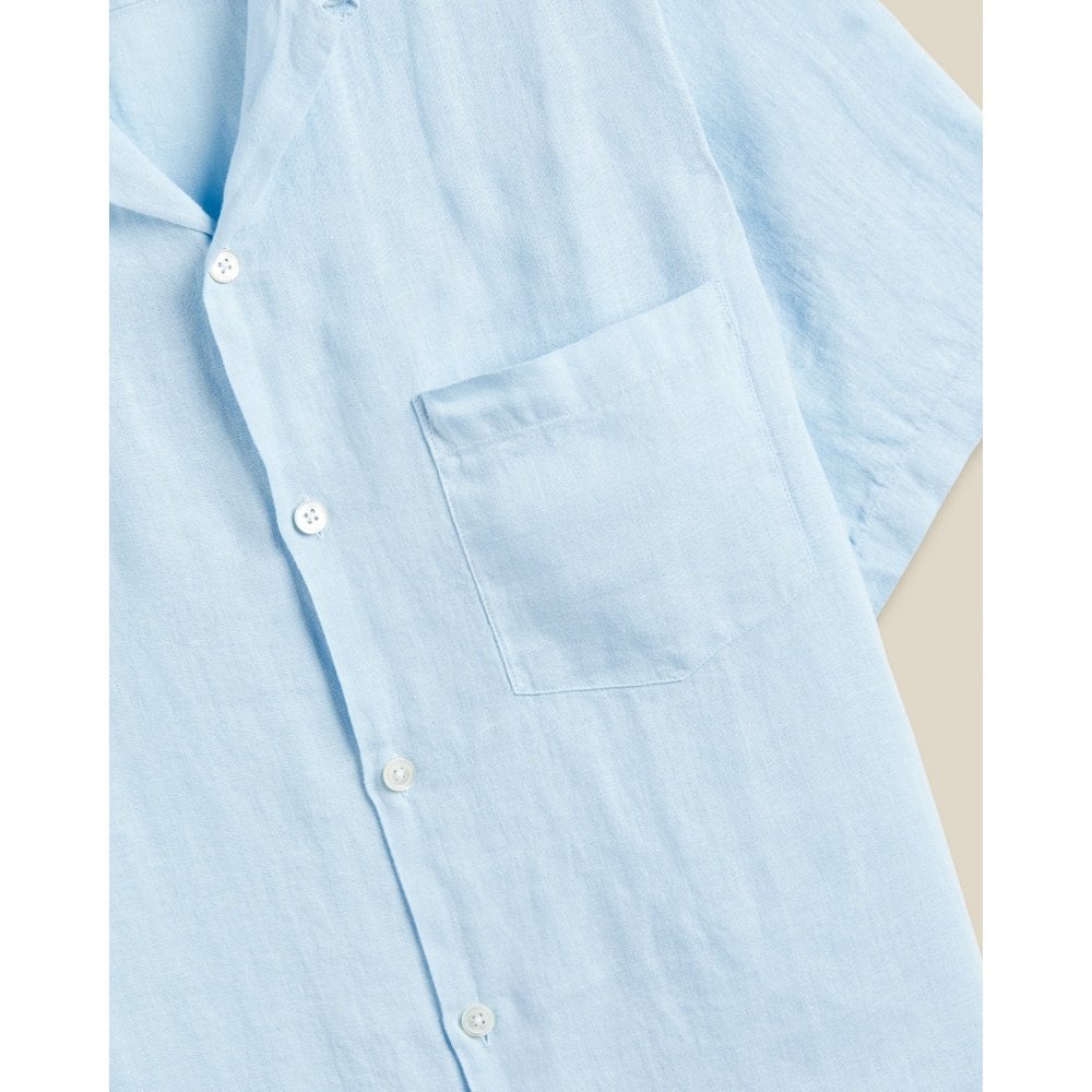 Linen Camp Collar Shirt 25 - Sky