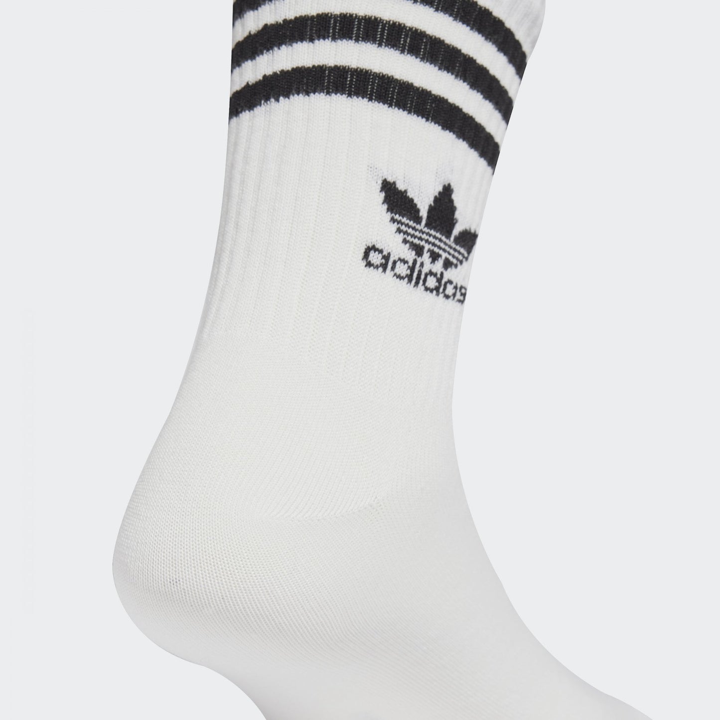 3 Stripe Crew Sock, 6 Pack - White