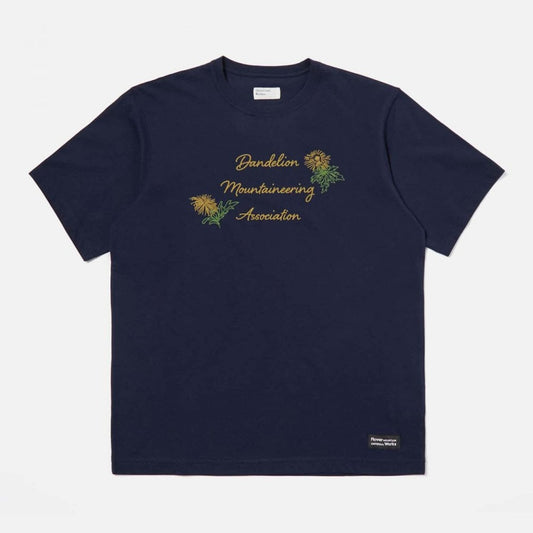 Universal Works X Flower Mountain Dandelion Mountaineering Tee - Navy