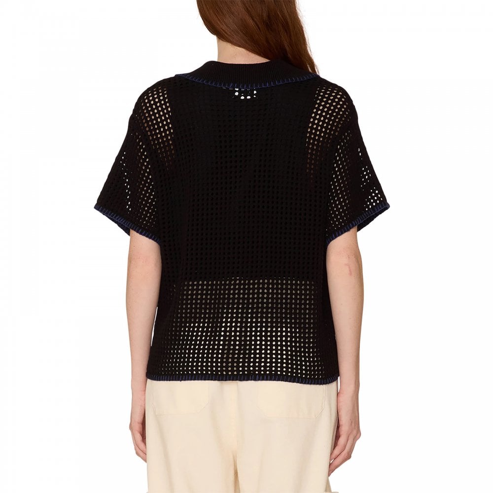 Women's Pilar Crochet S/S Cardigan - Black
