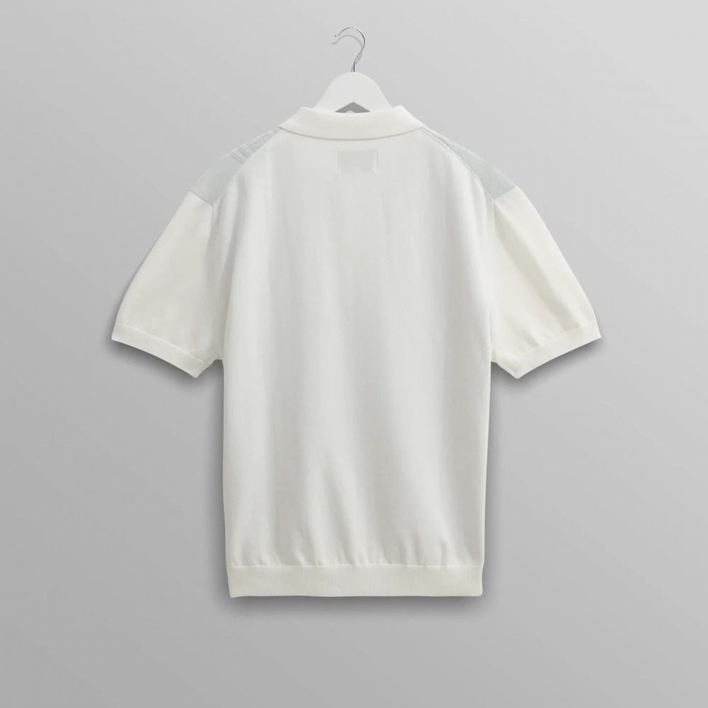 Turin Knitted Pocket Polo - Pale Blue / Ecru (Retro Stripe)