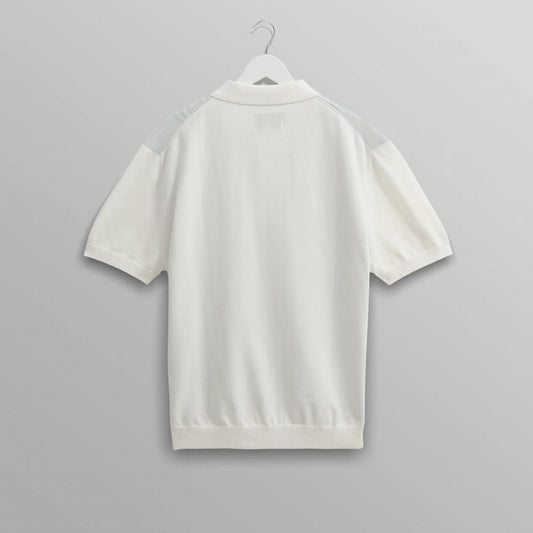Turin Knitted Pocket Polo - Pale Blue / Ecru (Retro Stripe)