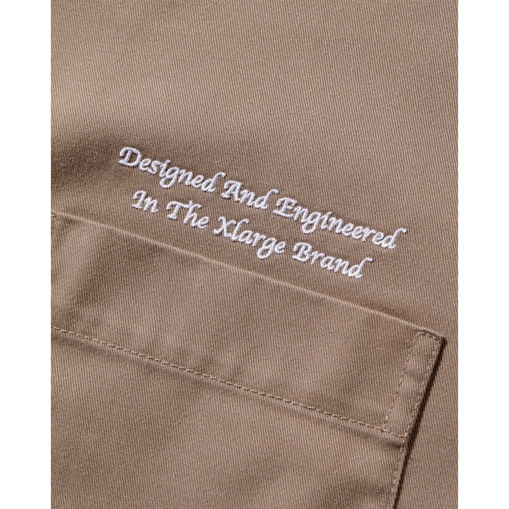 Embroidered S/S Work Shirt - Beige