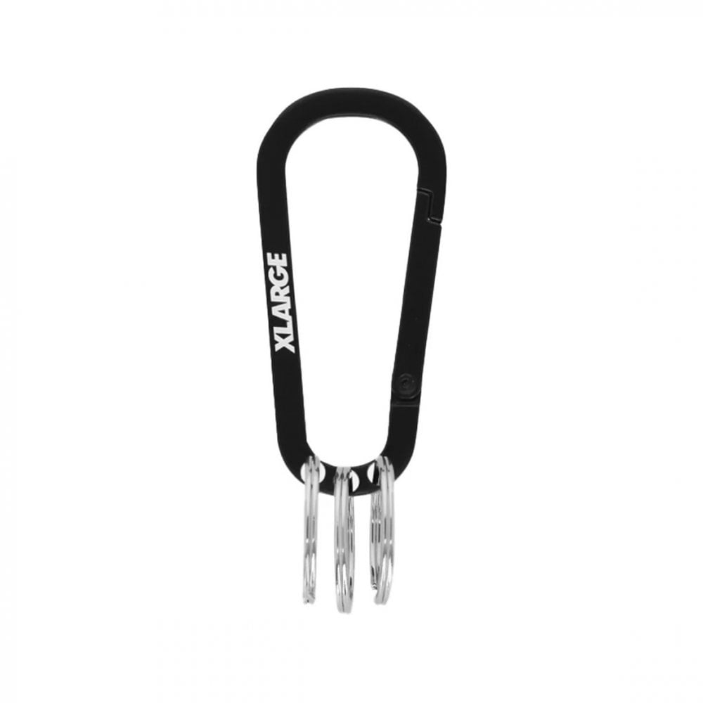 Slanted Logo Keyring Carabiner - Black