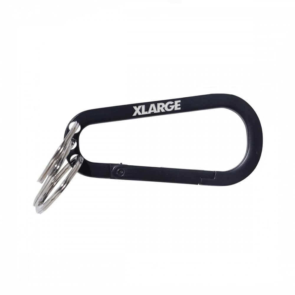 Slanted Logo Keyring Carabiner - Black