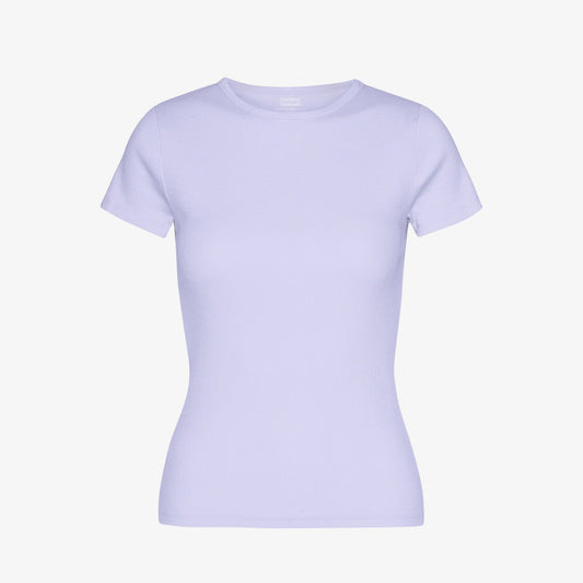 Women's Organic Rib S/S Tee - Soft Lavender