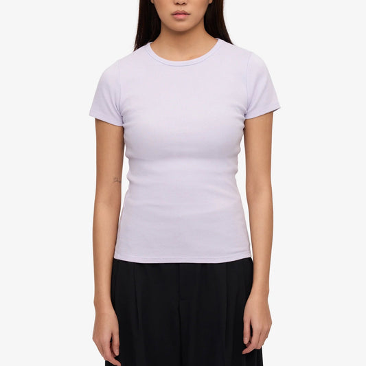 Women's Organic Rib S/S Tee - Soft Lavender